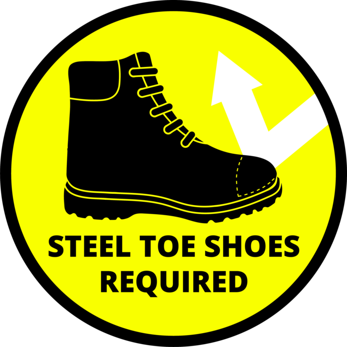 Steel Toe Shoes Required Floor Mark – Industry Visuals