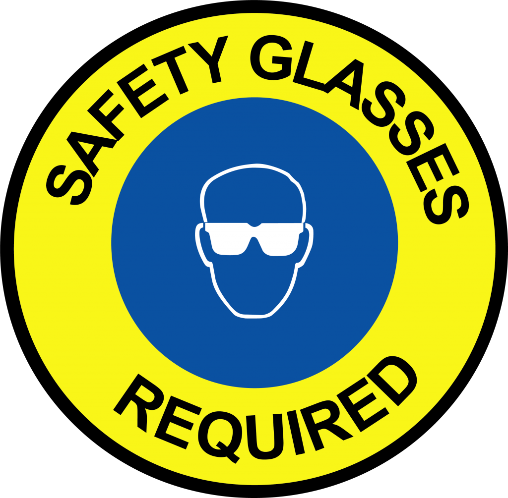 Safety Glasses Required Floor Mark | Industry Visuals