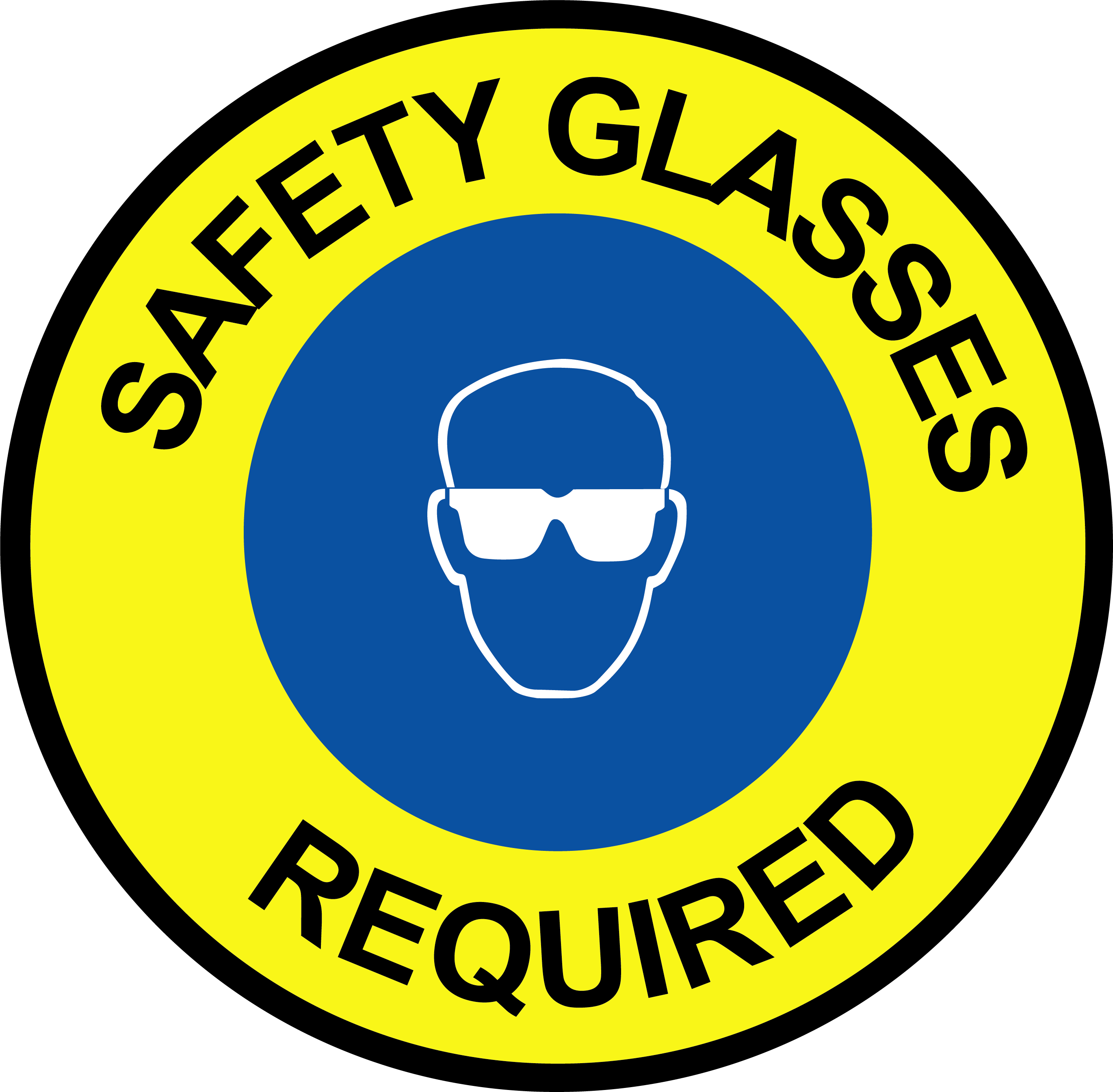 Safety Glasses Required Floor Mark | Industry Visuals