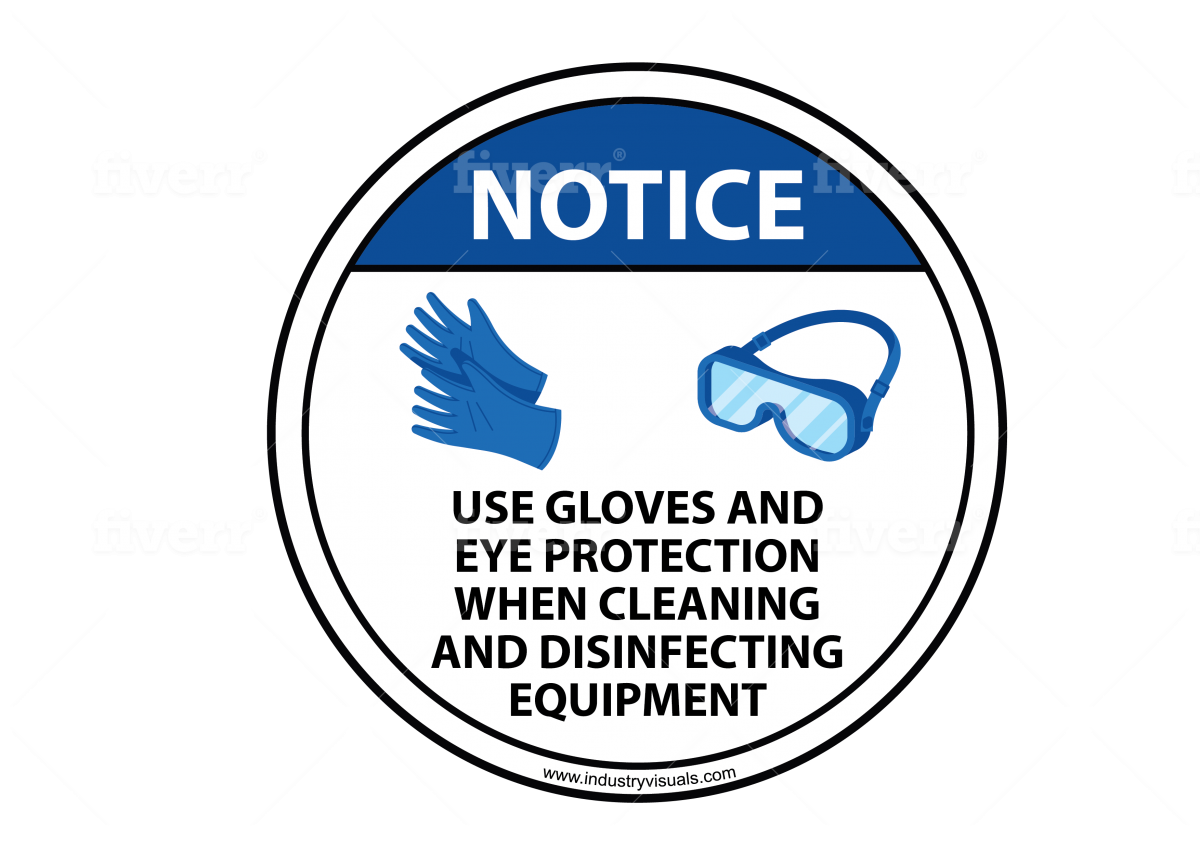 Use gloves & eye protection when cleaning Industry Visuals