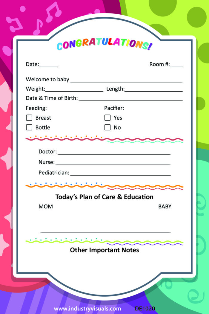 Maternity Patient Room Dry Erase Board Industry Visuals